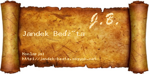 Jandek Beáta névjegykártya