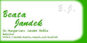 beata jandek business card